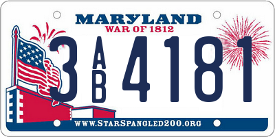 MD license plate 3AB4181