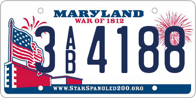 MD license plate 3AB4188