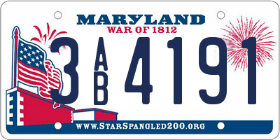 MD license plate 3AB4191