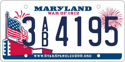 MD license plate 3AB4195