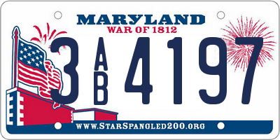 MD license plate 3AB4197