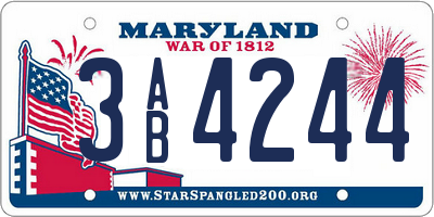 MD license plate 3AB4244