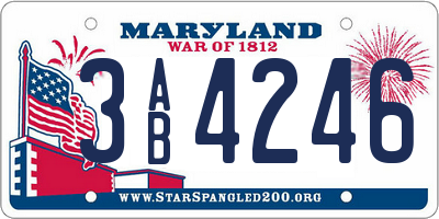 MD license plate 3AB4246