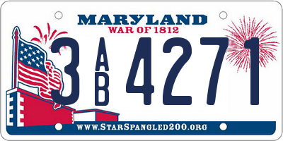 MD license plate 3AB4271