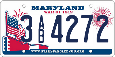 MD license plate 3AB4272