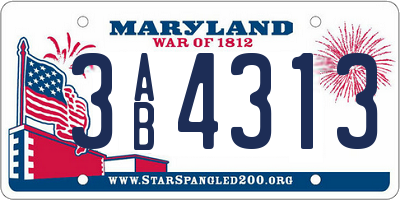 MD license plate 3AB4313