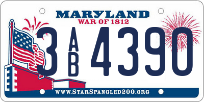 MD license plate 3AB4390