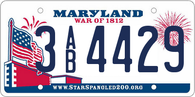 MD license plate 3AB4429