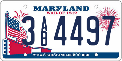 MD license plate 3AB4497