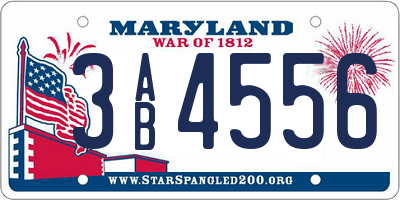 MD license plate 3AB4556