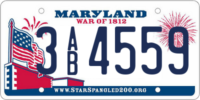 MD license plate 3AB4559