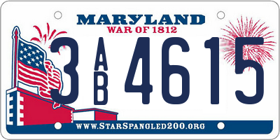 MD license plate 3AB4615