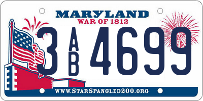 MD license plate 3AB4699