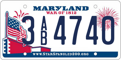 MD license plate 3AB4740