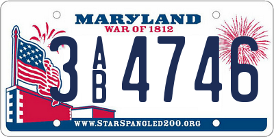 MD license plate 3AB4746