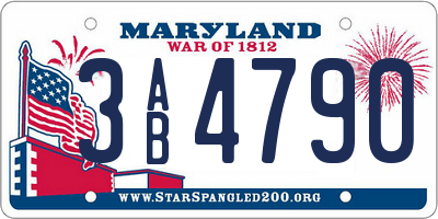 MD license plate 3AB4790