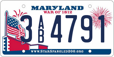 MD license plate 3AB4791