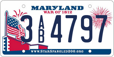 MD license plate 3AB4797