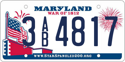MD license plate 3AB4817