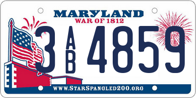 MD license plate 3AB4859