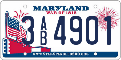 MD license plate 3AB4901