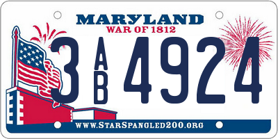 MD license plate 3AB4924
