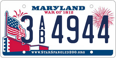 MD license plate 3AB4944