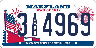 MD license plate 3AB4969