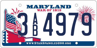 MD license plate 3AB4979