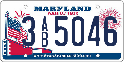 MD license plate 3AB5046