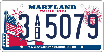 MD license plate 3AB5079