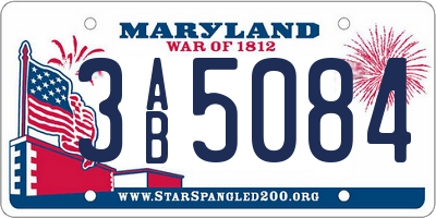 MD license plate 3AB5084