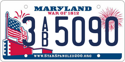 MD license plate 3AB5090