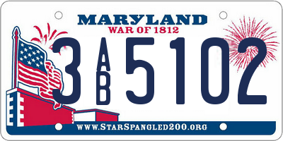 MD license plate 3AB5102