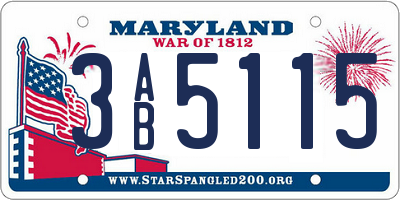 MD license plate 3AB5115