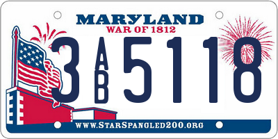 MD license plate 3AB5118