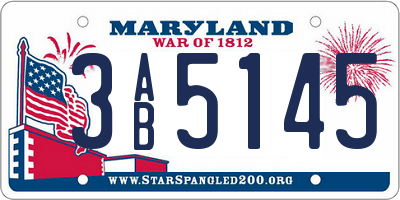 MD license plate 3AB5145