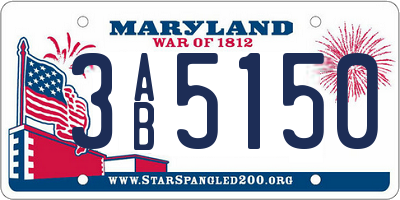 MD license plate 3AB5150