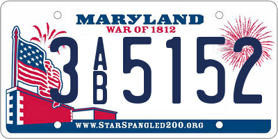 MD license plate 3AB5152