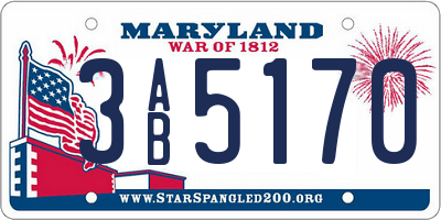 MD license plate 3AB5170