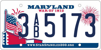 MD license plate 3AB5173