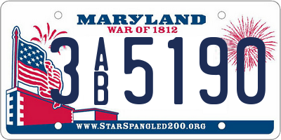 MD license plate 3AB5190
