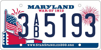 MD license plate 3AB5193