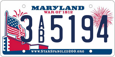 MD license plate 3AB5194