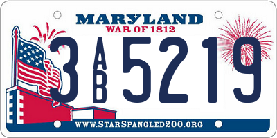 MD license plate 3AB5219