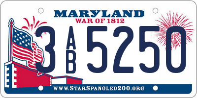 MD license plate 3AB5250