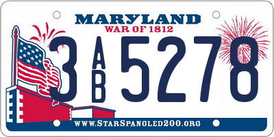 MD license plate 3AB5278