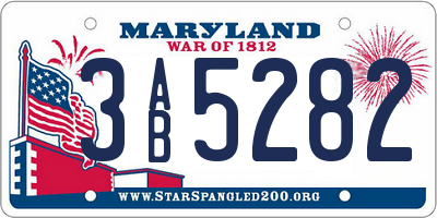 MD license plate 3AB5282