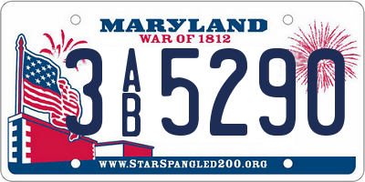 MD license plate 3AB5290