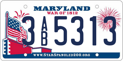 MD license plate 3AB5313